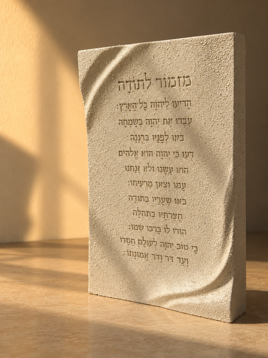 בלוק מזמור לתודה | DUNES, ברכות מבטון בעבודת יד, HILUNA