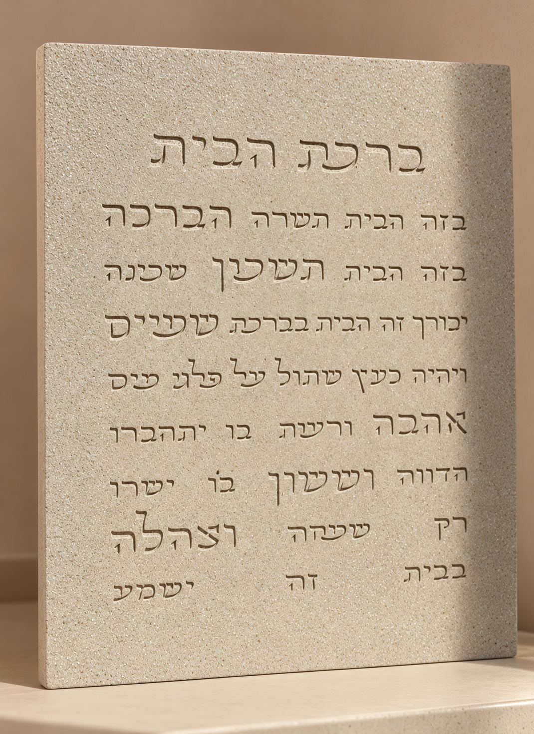 ברכת הבית - מלבן, ברכות מבטון בעבודת יד, HILUNA