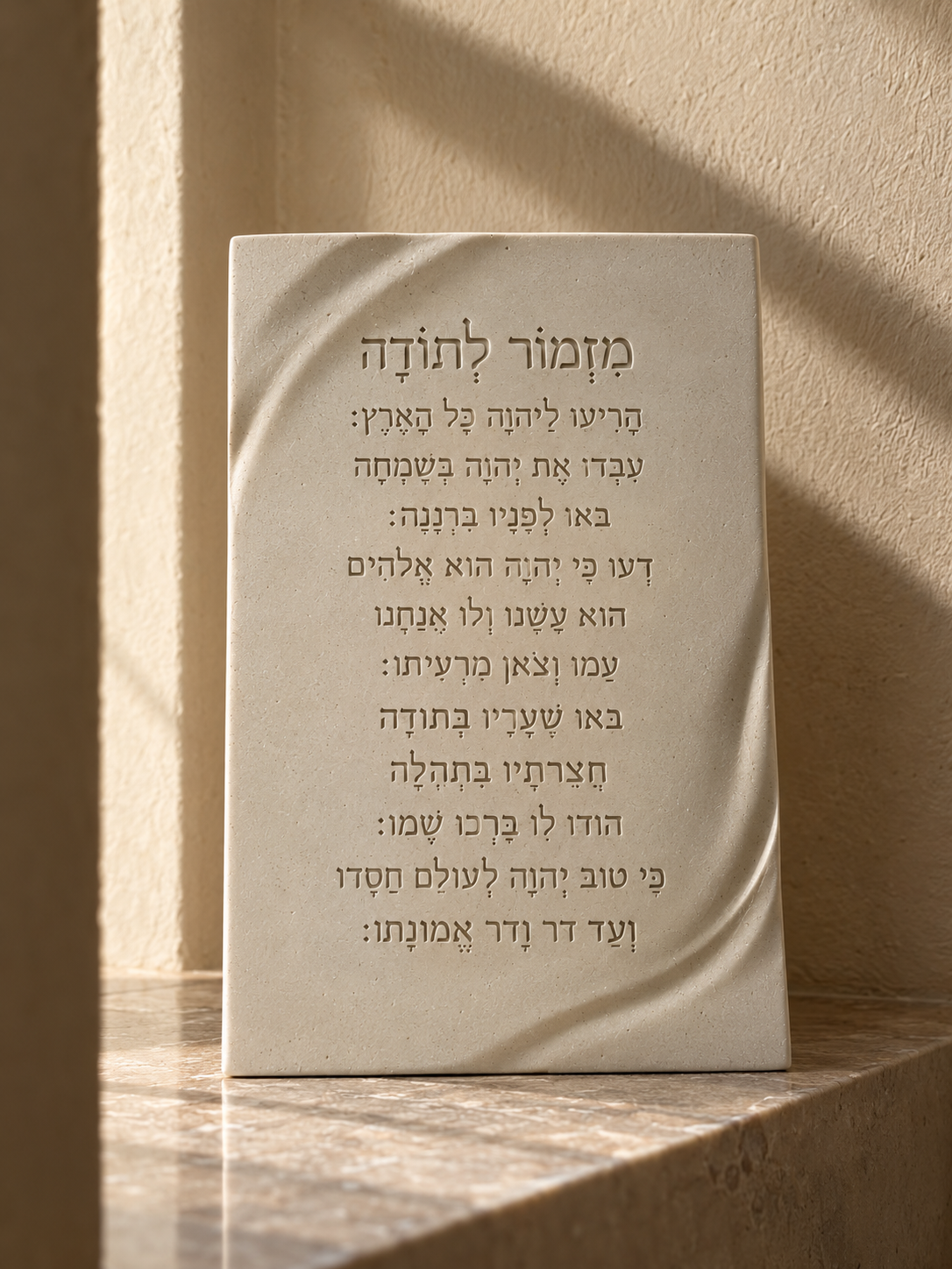 בלוק מזמור לתודה | DUNES, ברכות מבטון בעבודת יד, HILUNA (תמונה 4)