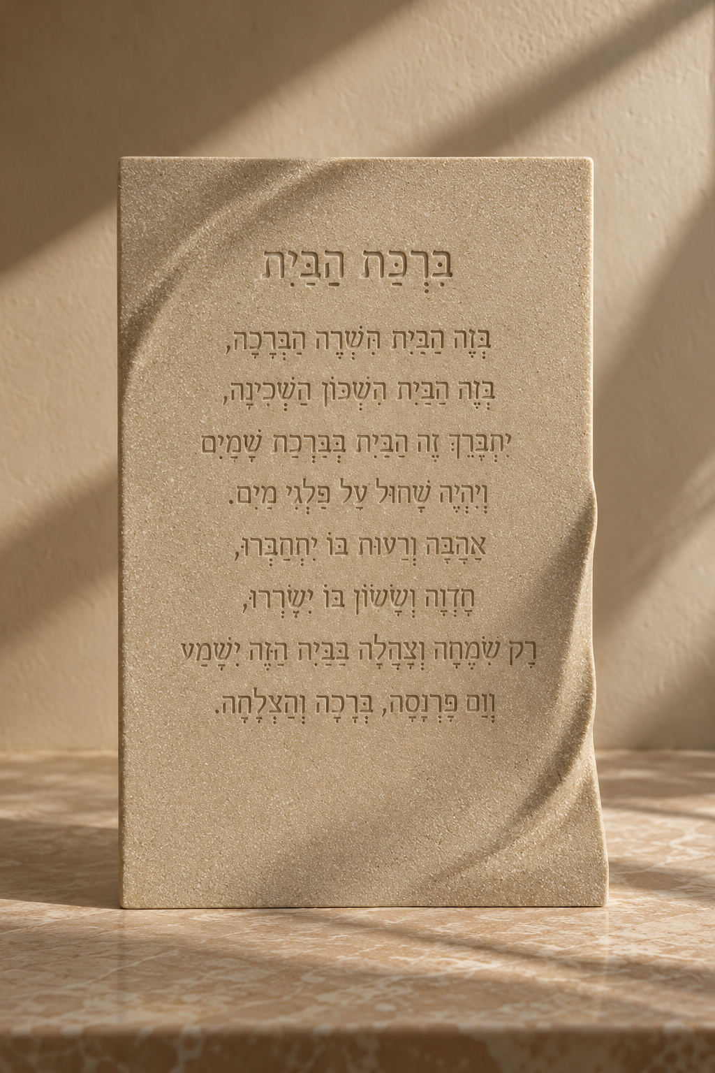 בלוק ברכת הבית DUNES, ברכות מבטון בעבודת יד, HILUNA