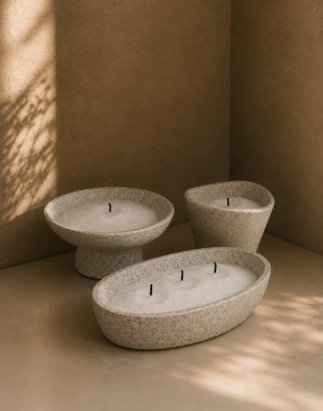 TRIO SET - פתיתי שעווה, נרות בעבודת יד, HILUNA (תמונה 2)