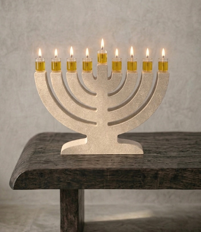 חנוכיית מנורה, חנוכיות מבטון בעבודת יד, HILUNA (תמונה 3)