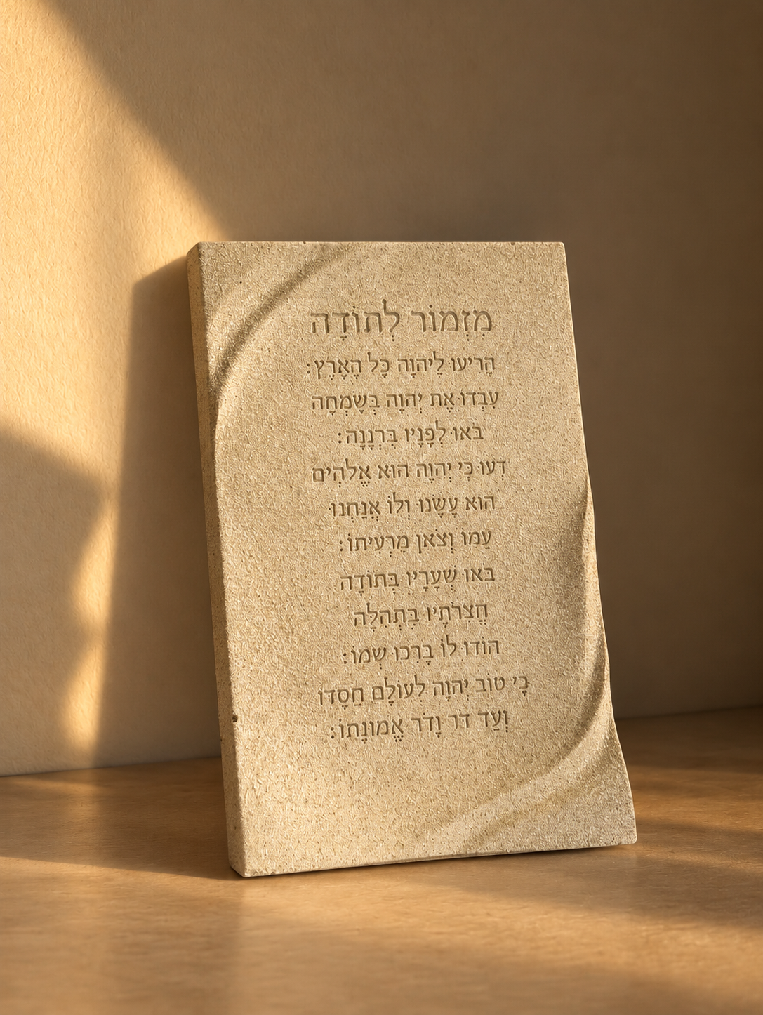 בלוק מזמור לתודה | DUNES, ברכות מבטון בעבודת יד, HILUNA (תמונה 3)